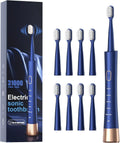Electric Toothbrush IPX7 Waterproof Sonic 5 Modes 8 Brush Heads Fast Charge